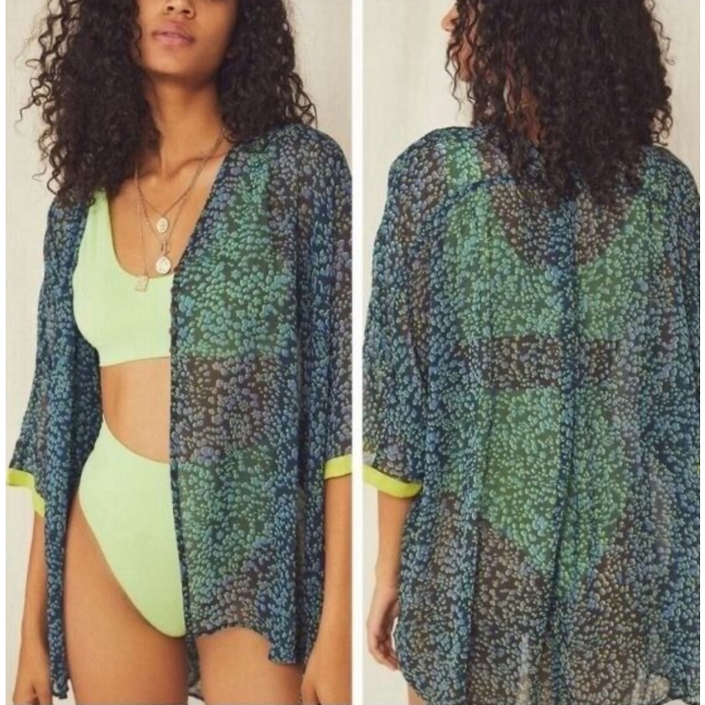 Free People oversized sheer beach cover up XS